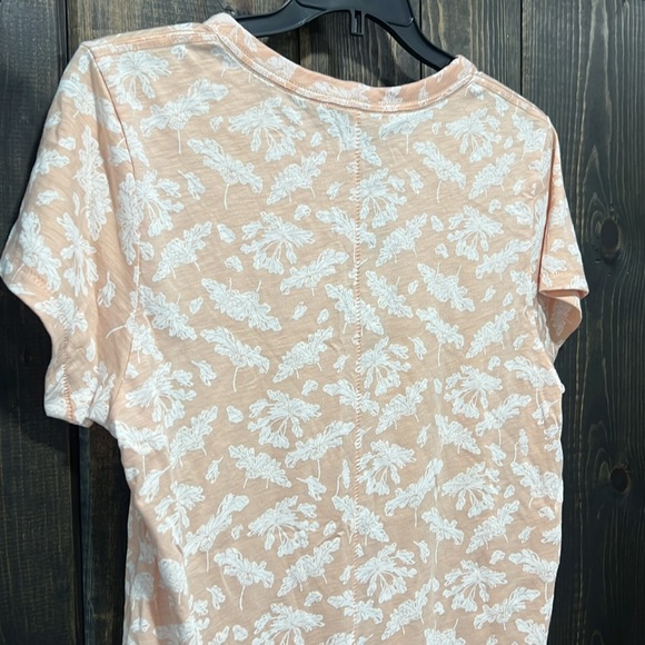 NWT Rag & Bone All Over Summer Floral Tee L Pink Multi Boho Casual Stretch Peach - Picture 6 of 8
